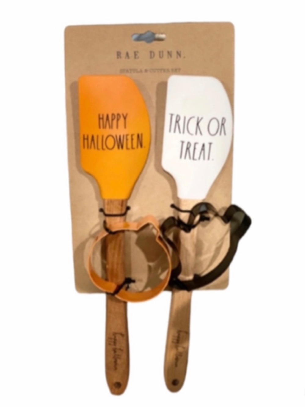 Rae Dunn Halloween Spatula and Cutter Set Happy Halloween & Trick Or Treat 👻🎃